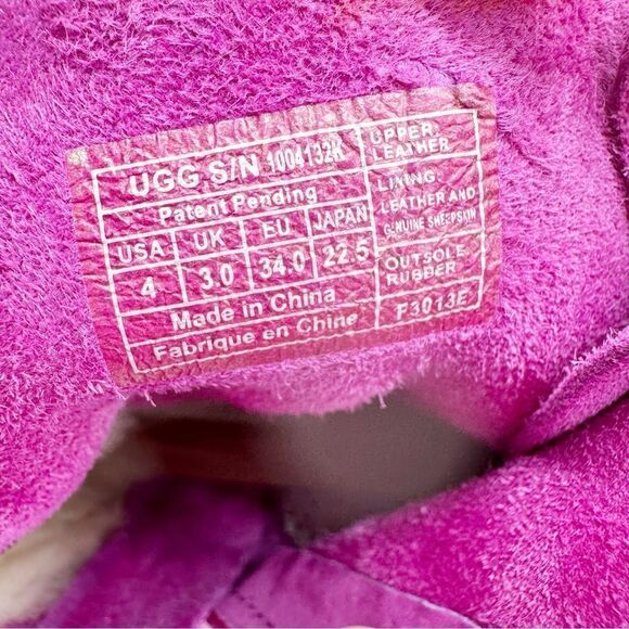 UGG Kaysa Pink Moccasin Suede Leather Fringe Boots Size Women's 4 - Picture 11 of 13